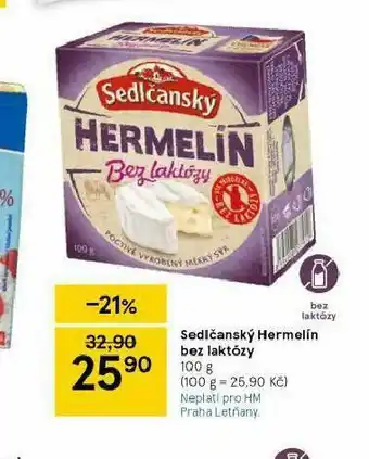 Tesco Sedlčanský hermelín bez laktózy nabídka