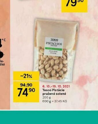 Tesco Tesco pistácie pražené solené nabídka