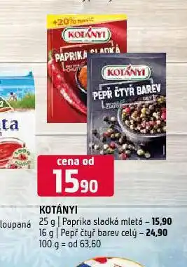 Terno Kotányi paprika nabídka