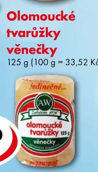 CBA Olomoucké tvarůžky věnečky nabídka