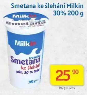 Kubík potraviny Smetana ke šlehání Milkin 30% 200 g nabídka