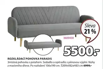 JYSK ROZKLÁDACÍ POHOVKA PARADIS nabídka