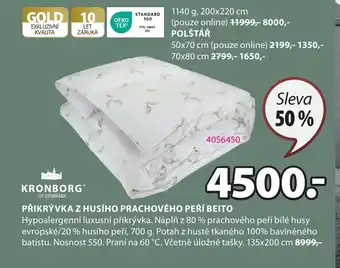 JYSK PŘIKRÝVKA Z HUSÍHO PRACHOVÉHO PEŘÍ BEITO nabídka