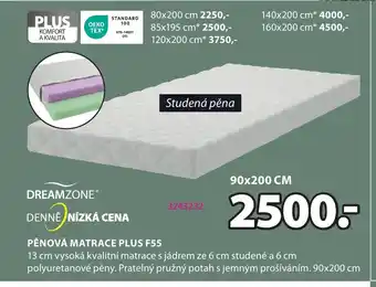 JYSK PĚNOVÁ MATRACE PLUS F55 nabídka