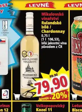 Norma Mikulovské vinařství rulandské bílé nabídka