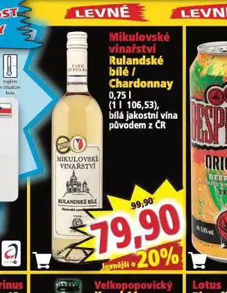 Norma Mikulovské vinařství chardonnay nabídka