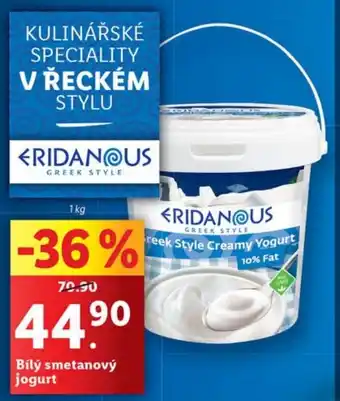 Lidl Bílý smetanový jogurt nabídka