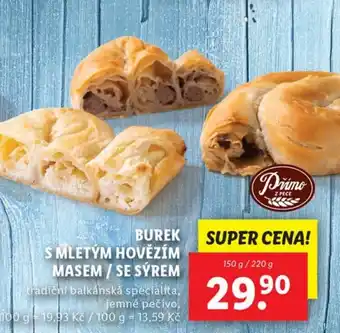 BUREK S MLETÝM HOVĚZÍM MASEM/ SE SÝREM