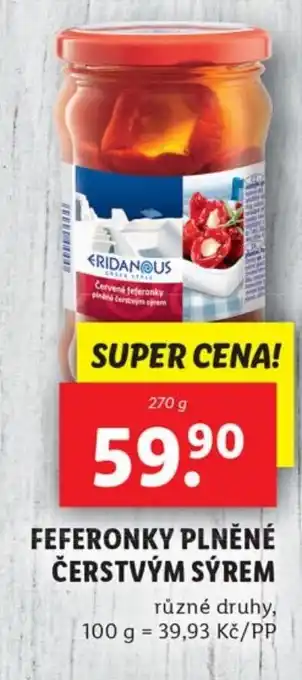 Lidl FEFERONKY PLNĚNÉ ČERSTVÝM SÝREM nabídka