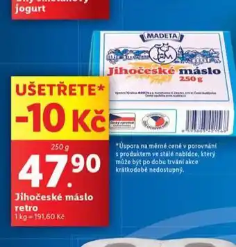 Lidl Jihočeské máslo retro nabídka