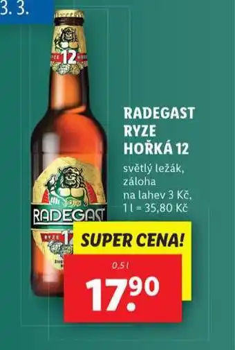 Lidl Pivo radegast ryze hořká 12 nabídka