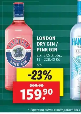 Lidl London dry gin / pink gin nabídka