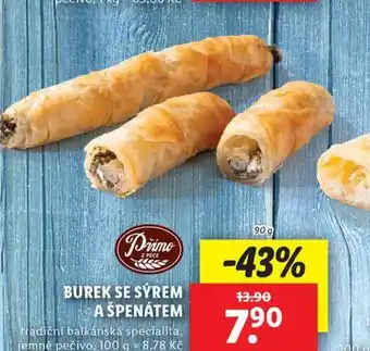 Lidl Burek se sýrem a špenátem nabídka