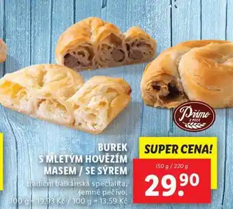Lidl Burek s mletým hovězím masem / se sýrem nabídka