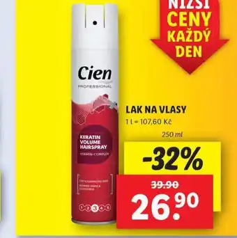 Lidl Cien lak na vlasy nabídka