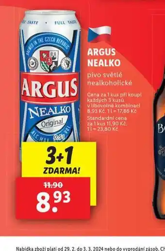 Lidl Pivo argus nealko nabídka