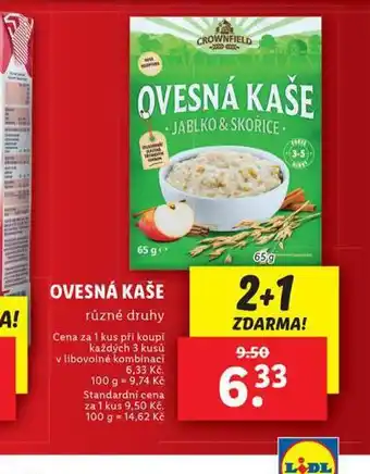 Lidl Ovesná kaše nabídka