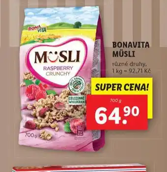 Lidl Bonavita müsli nabídka
