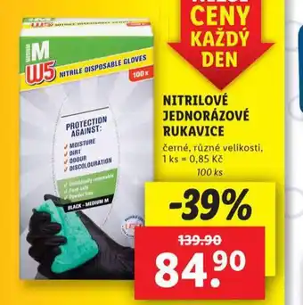 Lidl W5 nitrilové jednorázové rukavice nabídka