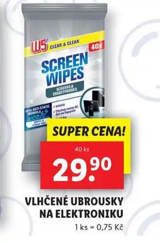 Lidl W5 vlhčené ubrousky na elektroniku nabídka