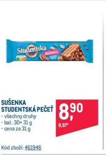 Makro SUSENKA STUDENTSKÁ PEČEŤ nabídka
