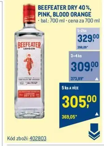 Makro BEEFEATER DRY 40%, PINK, BLOOD ORANGE nabídka