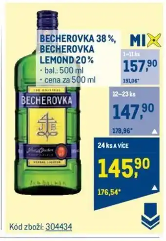 Makro BECHEROVKA 38%, BECHEROVKA LEMOND 20% nabídka