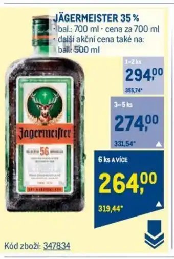 Makro JÄGERMEISTER 35% nabídka