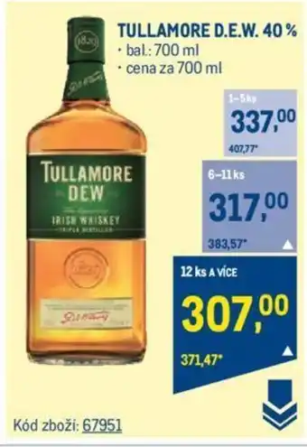 Makro TULLAMORE D.E.W. 40% nabídka