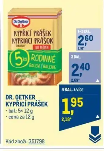 Makro DR. OETKER KYPŘICÍ PRÁŠEK nabídka