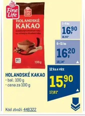 Makro HOLANDSKÉ KAKAO nabídka