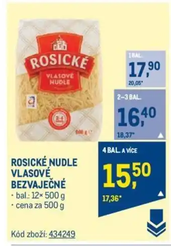 Makro ROSICKÉ NUDLE VLASOVÉ BEZVAJEČNÉ nabídka