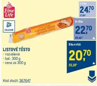 Makro LISTOVÉ TĚSTO nabídka