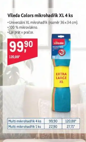 Makro Vileda Colors mikrohadřík XL 4 ks nabídka