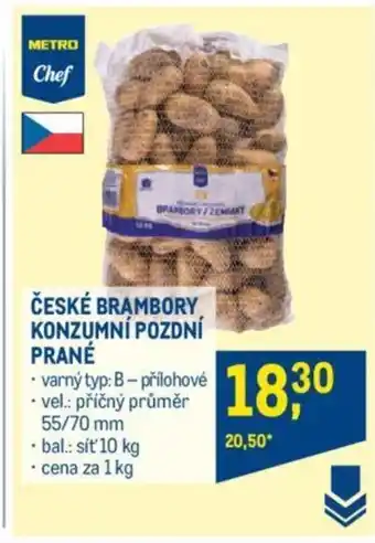Makro ČESKÉ BRAMBORY, KONZUMNÍ POZDNÍ PRANÉ nabídka