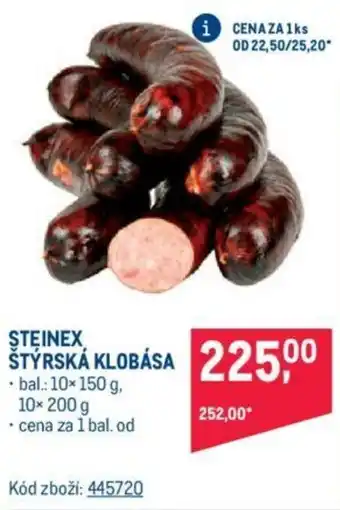 Makro STEINEX ŠTYRSKÁ KLOBÁSA nabídka