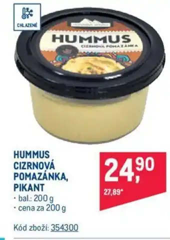 Makro HUMMUS CIZRNOVÁ POMAZÁNKA, PIKANT nabídka