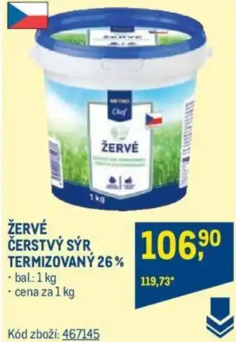 Makro ŽERVÉ ČERSTVÝ SÝR TERMIZOVANÝ 26% nabídka