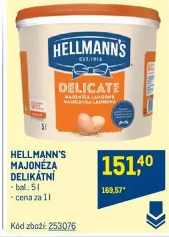 Makro HELLMANN'S MAJONÉZA DELIKÁTNÍ nabídka