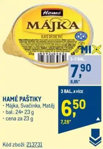 Makro HAMÉ PAŠTIKY nabídka