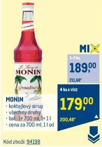Makro MONIN nabídka