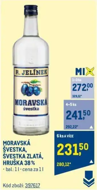 Makro MORAVSKÁ SVESTKA, ŠVESTKA ZLATÁ, HRUŠKA 38% nabídka