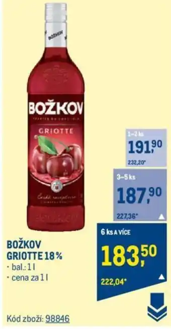 Makro BOŽKOV GRIOTTE 18% nabídka