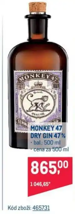 Makro MONKEY 47 DRY GIN 47% nabídka