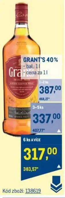 Makro GRANT'S 40% nabídka