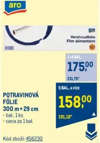Makro POTRAVINOVÁ FÓLIE 300 m x 29 cm nabídka