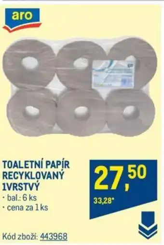 Makro TOALETNÍ PAPÍR RECYKLOVANÝ 1VRSTVÝ nabídka