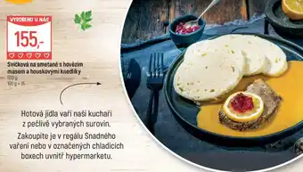Globus Svíčková na smetaně s hovězím masem a houskovými knedlíky nabídka