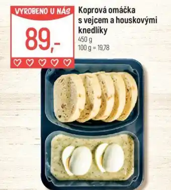 Globus Koprová omáčka s vejcem a houskovými knedlíky nabídka