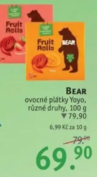 Rossmann BEAR ovocné plátky Yoyo nabídka